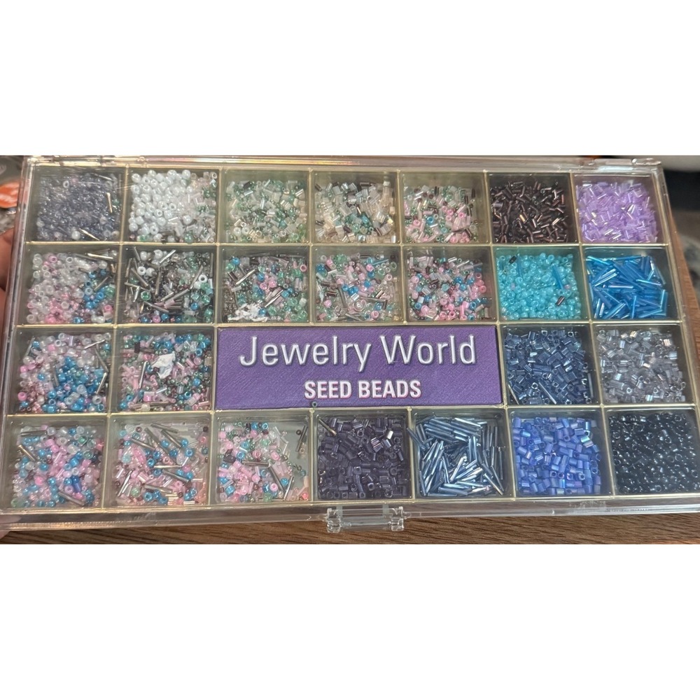 Battat Jewelry World Seed Beads Craft Kit Organizer Case Multicolor